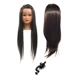 Cabeça Boneca Manequim P Treino Cabelo Sintético Suporte