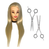 cabeca boneca tesouras cabeleireiro profissional treinamento