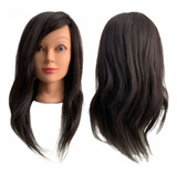 Cabeça Cabelo Castanho Escuro 100 Natural Treino Suporte