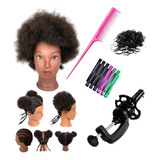 Cabeça De Boneca Manequim P Treino Cabelo 100 Natural Afro