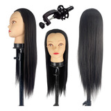 Cabeça De Boneca Pra Treino Sintetico Com Suporte Cabelo