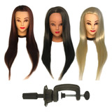 Cabeça De Boneca Sintética Para Treinar Corte 55cm Suporte