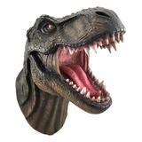 Cabeça De Dinossauro T rex 3d Em Resina Decorativa P Parede
