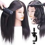 Cabeça De Manequim 100 Cabelo Real Com Suporte Cabeça De Treinamento De Cabeleireiros E Cabeça De Boneca Cosmotologia Para Penteados E Trança Preto Natural
