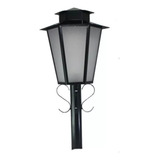 Cabeça De Poste Jardim Colonial Sextavado Preto