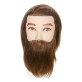Cabeça De Treino 100 Natural Com Barba Masculina C Suporte