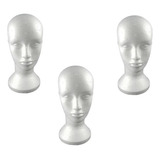 Cabeça Isopor Porta Peruca 320mm 03 Und Prótese Capilar