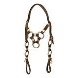 Cabeçada Couro 3 Argolas Testeira Para Cavalo Oferta