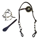 Cabeçada Santinha Couro Espora Nossa Senhora Inox Kit