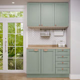 Cabecasa Madeiramadeira Arizona Cabecasa Cor Verde menta Cozinha Modulada 2 Peças Com Balcão E Armário Aéreo