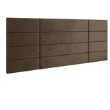 Cabeceira Cama Box Casal 1 40 Decoração Quarto Moderna Luxo Cor Marrom Suede