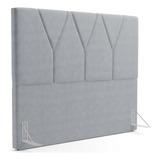 Cabeceira Cama Box Casal 140cm Aura Suede Cinza
