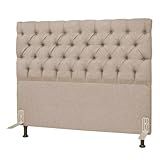 Cabeceira Cama Box Casal 140cm Cristal Linho Bege JS Móveis