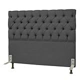 Cabeceira Cama Box Casal 140cm Cristal Linho Cinza JS Móveis