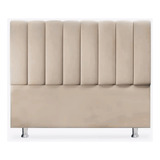 Cabeceira Cama Box Casal Carla 1 40cm Suede Bege com Frame