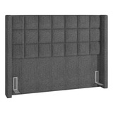 Cabeceira Cama Box Casal King 195cm Pisa P02 Linho Cinza