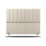 Cabeceira Cama Box Estofada Queen Carla 1 60cm Linho Bege