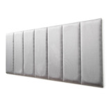 Cabeceira Cama Box Modulada Adesiva Estofada Casal Imperio 7 Placas Cor Suede Gris