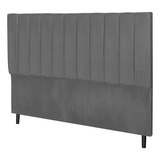 Cabeceira Cama Carla Casal 140cm Suede Cinza Linha Premium