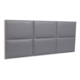 Cabeceira Casal 141x60 Cama Box Modulada Retangular Blu Cor Corino Cinza