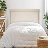 Cabeceira Casal Reta Luxo 140x60 Suede Off White Tachas Prata