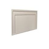Cabeceira Casal Reta Luxo Dupla 140x60 Courino Off White Tachas Fumê