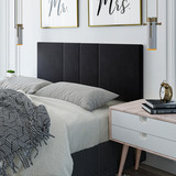 Cabeceira De Cama Box Kasabela Paris Casal 140cm X 58cm Camurça Preto