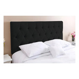 Cabeceira De Cama Box Kasabela Paris Casal 140cm X 58cm Couro Sintético Preta