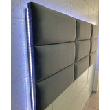 Cabeceira De Cama Modelo Luna 1 60cm X 70cm Cinza 1 Peça Led