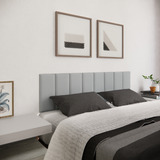 Cabeceira Em Módulos Estofados Cama Queen 160 Cm X 45 Cm Marca Rr Shopp Color Cinza claro