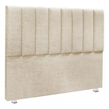 Cabeceira Estofada Cama Box Casal 160 Cm Dubai Linho Bege