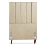Cabeceira Estofada Cama Box Solteiro 100cm Carla Linho Bege