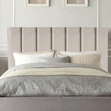 Cabeceira Estofada Cama Solteiro 100 Cm Sophia Carla Suede Cor Bege