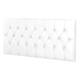 Cabeceira Estofada Casal 1 40m Para Cama Box Moderno Quarto Confortável Couro Sintético Cor Branco