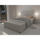 Cabeceira Estofada Italia Com Recamier Baú Box Casal 140cm