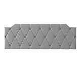 Cabeceira Estofada Painel Kelly Para Cama Box - Fixação De Parede -Cinza- Casal -140 Cm--