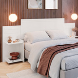 Cabeceira Extensível Mdf Para Cama Queen Nichos Compactos