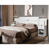 Cabeceira Lara Com Criado Para Cama Box Casal E Queen