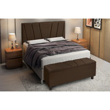 Cabeceira Painel 160 Recamier Calçadeira Baú Estofada Queen