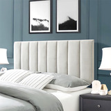 Cabeceira Painel Cama Box Queen 160 Suede Cinza Claro