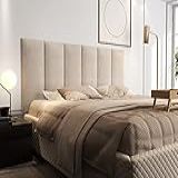 Cabeceira Painel Suspensa Julia Estofada Suede Para Cama De Casal 1-40 -Areia-