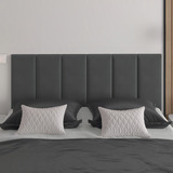 Cabeceira Para Cama Casal Box Estofada 140x56cm Cores Cor Cinza Suede