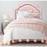Cabeceira Provençal Luxo Com Tachas Solteiro Courino Rosa