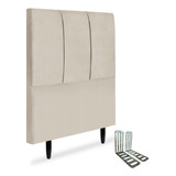 Cabeceira Solteiro Estofada Slim Veludo 90cm Com Frames