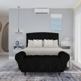 Cabeceira Veneza Estofada Com Pés E Recamier Cama Queen 160
