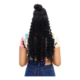 Cabelo Alongamento Aplique Tictac 100 orgânico 60cm Cacheado Cor Castanho Escuro Cor 02