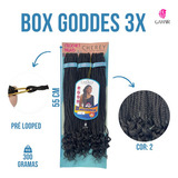 Cabelo Box Goddess Tranças Afro Pronto Para Aplicar 300gr Cor Castanho Escuro Cor 2