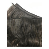 Cabelo Humano Liso Ondulado Em Tela Castanho 60 65cm 90g Cor Castanho