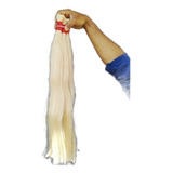 Cabelo Humano Loiro Claro 60cm 50gr Tecido Em Tela 