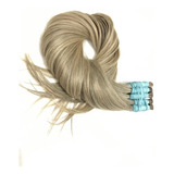 Cabelo Humano Loiro Mesclado Cinza P mega hair 65cm 50 Grs 